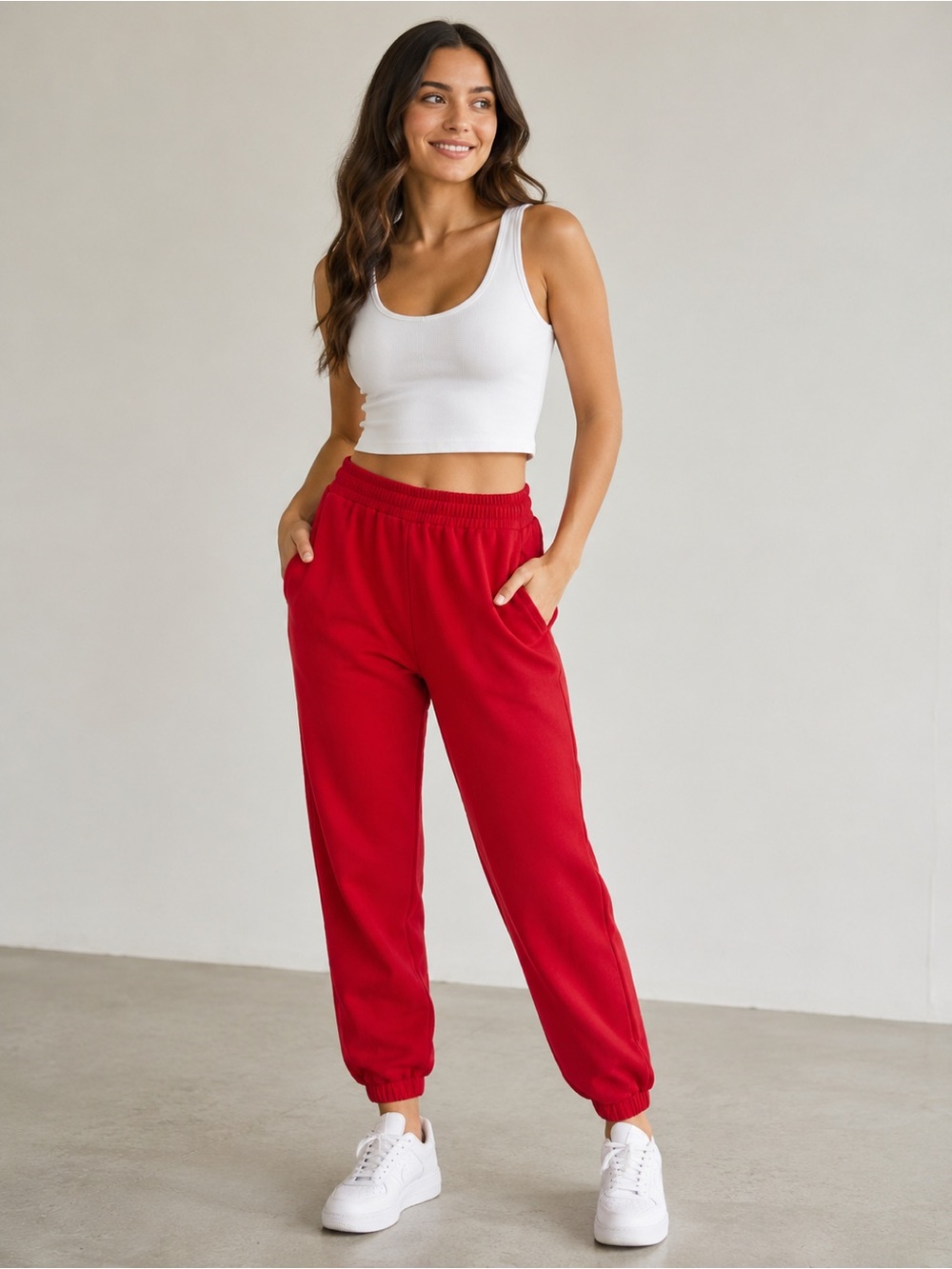 Alice + Olivia Red Jogger Pants L